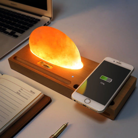 Himalayan Salt Lamp Wireless Charger - Novus Decor Lighting