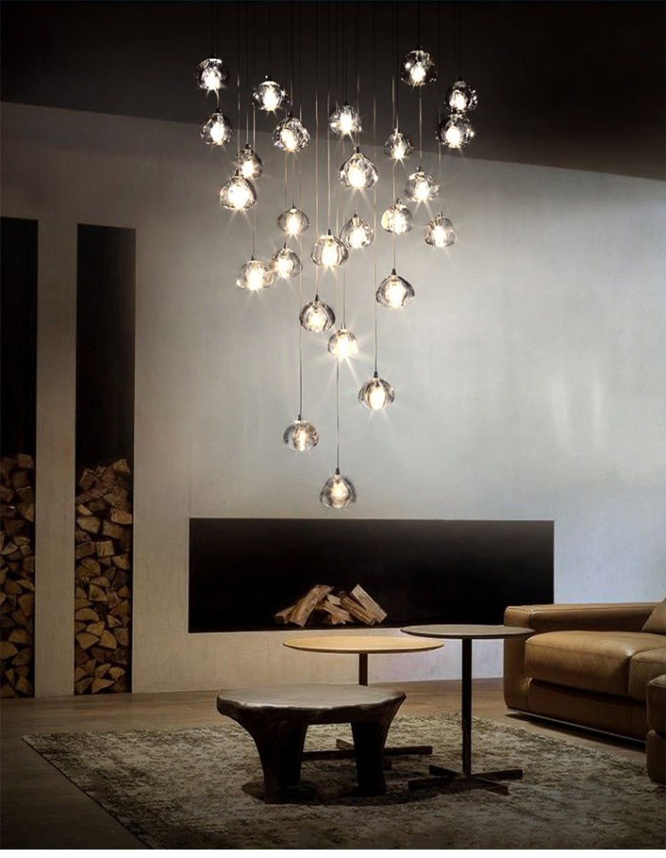 Hanging modern crystal lamp for staircase, living room , stairwell