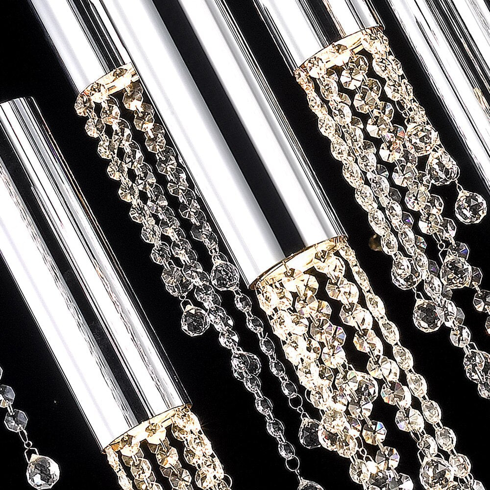 Hanging crystal light fixture for lobby, staircase, loft, lobby, stairwell