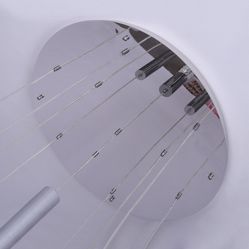 Hanging crystal light fixture for lobby, staircase, loft, lobby, stairwell