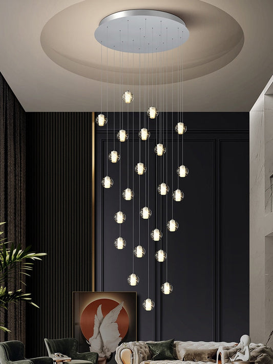 Crystal hanging light fixture for living room, staircase, dining room , stairwell