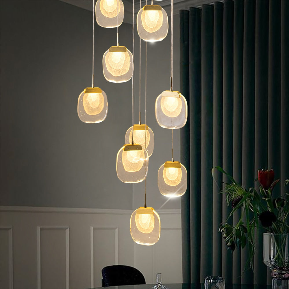 Creative LED chandelier for staircase, lobby, bedroom, stairwell