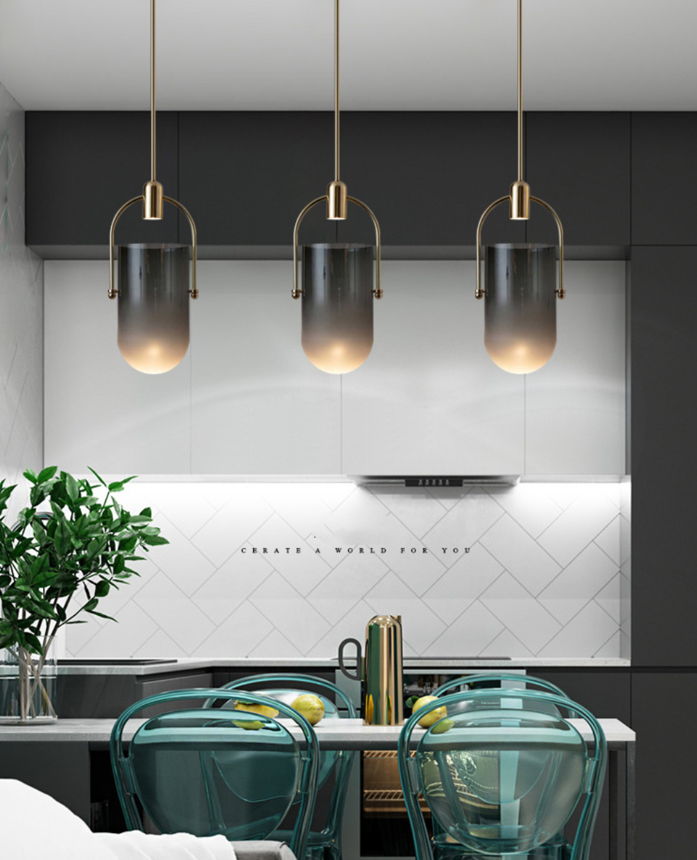 Tura Contemporary Glass Pendant Light
