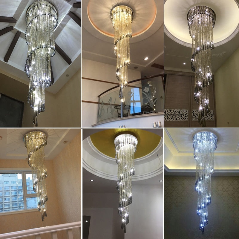 Smoke gray Cascade Lighting for staircase, lobby, living room , stairwell