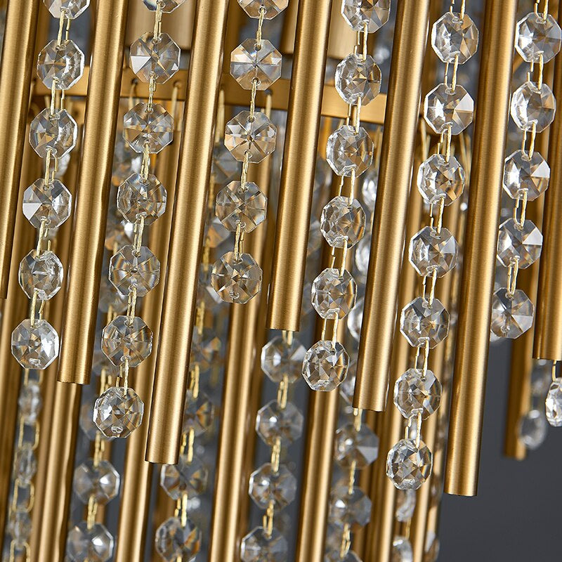 Gold staircase loft crystal hanging chandelier for living room, hall, lobby , stairwell