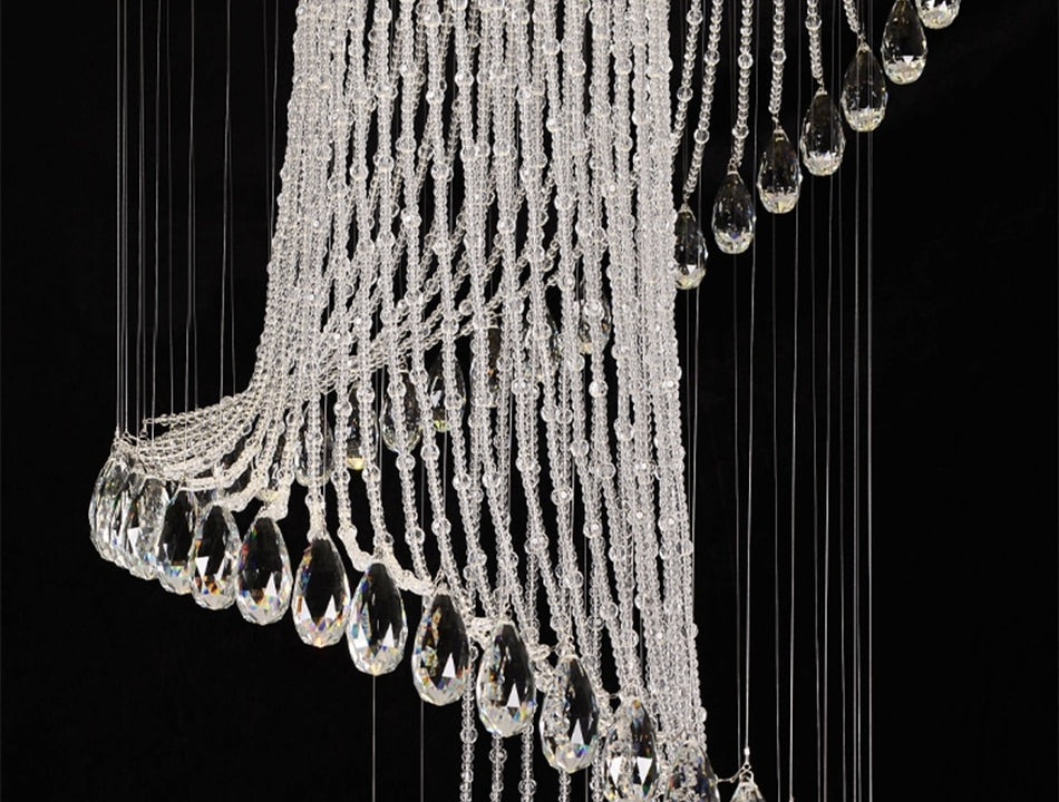 Spiral Crystal Staircase Ceiling Chandelier for Lobby, Theater, Villa, Hall , stairwell