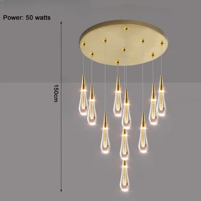 Water drop design crystal chandelier for living room, dining room, office, bar , stairwell