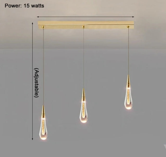 Water drop design crystal chandelier for living room, dining room, office, bar , stairwell