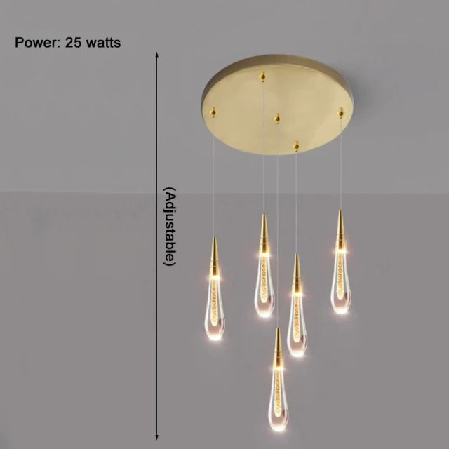 Water drop design crystal chandelier for living room, dining room, office, bar , stairwell