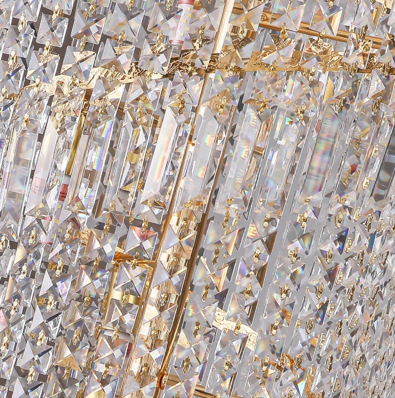 Luxury staircase chandelier. Gold crystal home decor for living room , stairwell