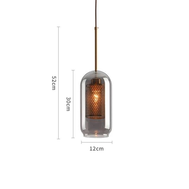 MILANA Smoky Glass Pendant Light