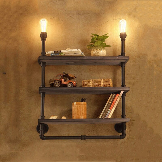 Industrial Wall Shelf Bodin ( with light )